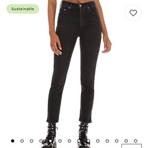 Black Agolde Nico High Rise Slim